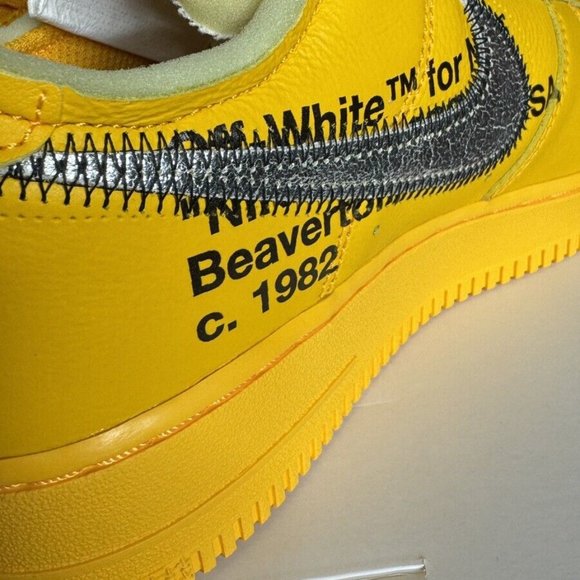 BRAND NEW Off-White UNIVERSITTY GOLD Nike AF1  8w (6.5m) - Picture 7 of 9